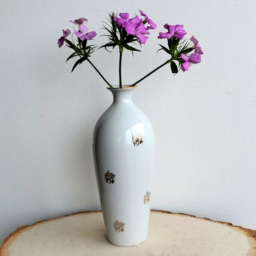 Limoges France Porcelain Floral Handpainted Vase